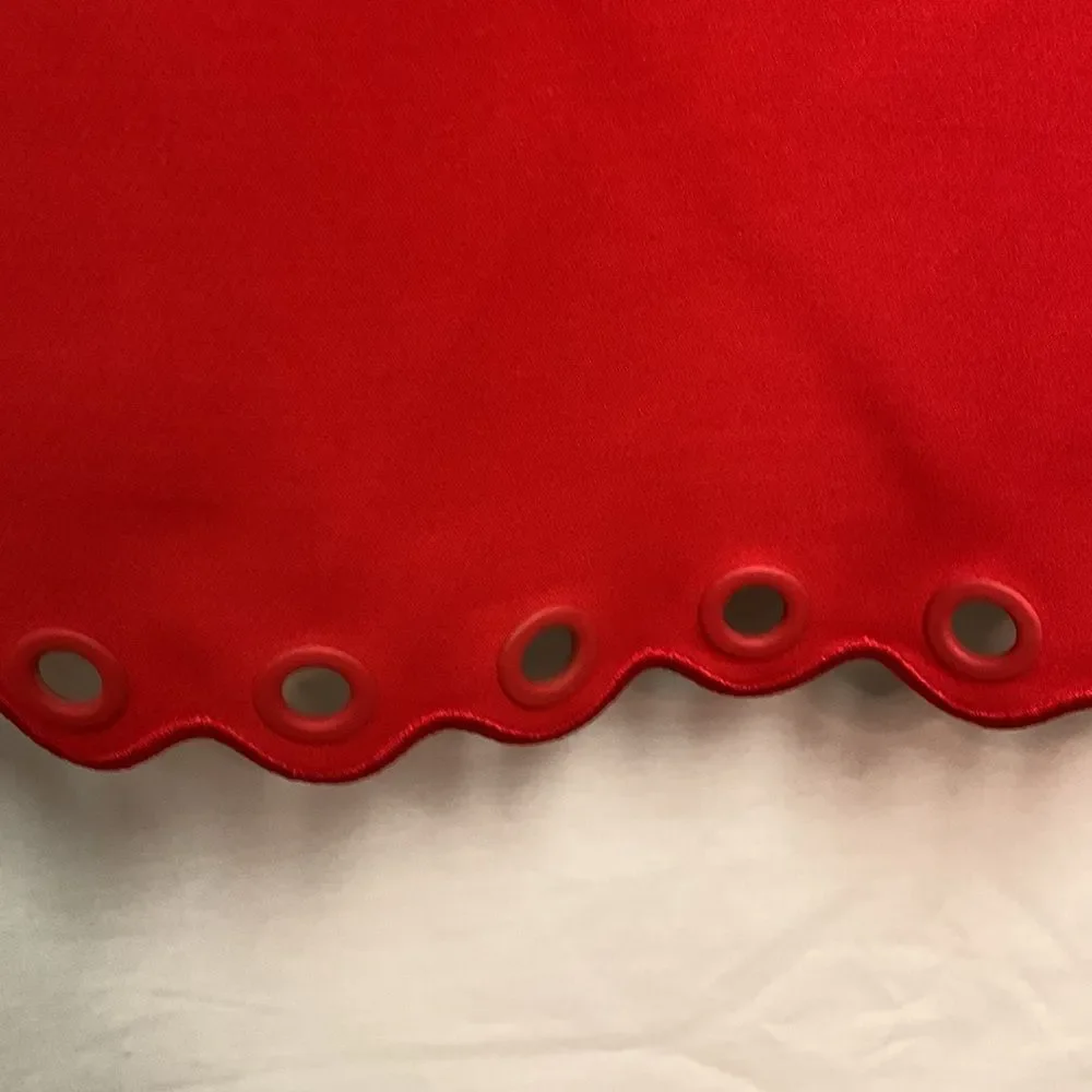 J. Crew Women's Red Scalloped Grommet Detail Sleeveless Short Dress Size 6